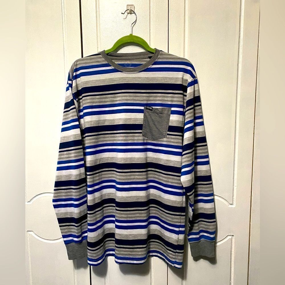 Swiss Cross Multicolor Long Sleeve Shirt Mens Size L